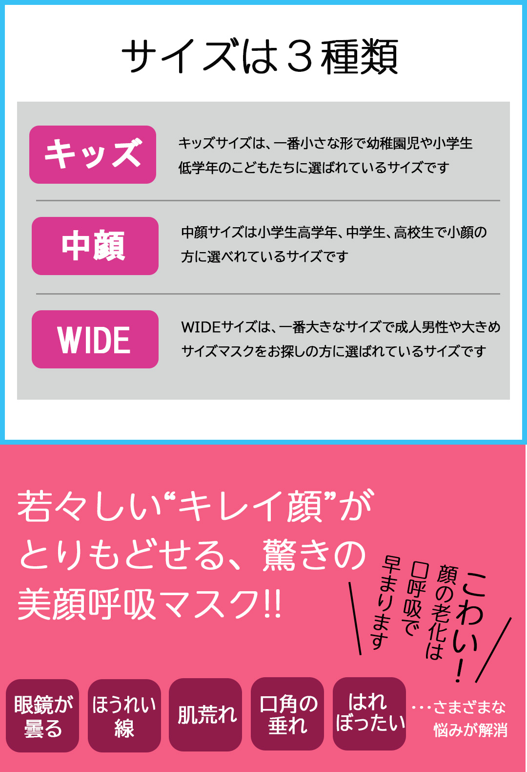 マスクから選ぶマスクサイズなど