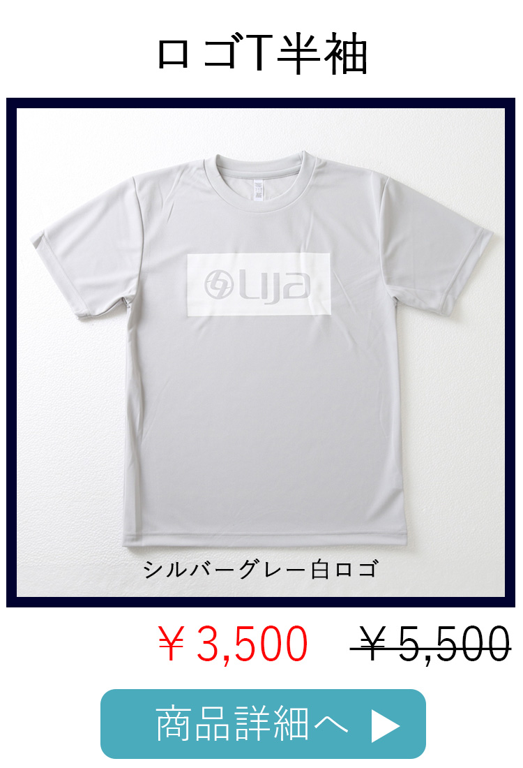 ロゴT半袖シルバーグレー白ロゴ平置き写真