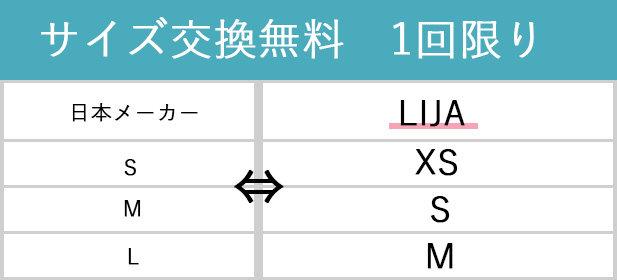 サイズ交換無料サイズ目安