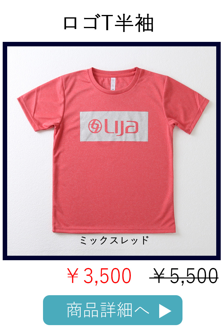 ロゴT半袖ミックスレッド銀ロゴ平置き写真