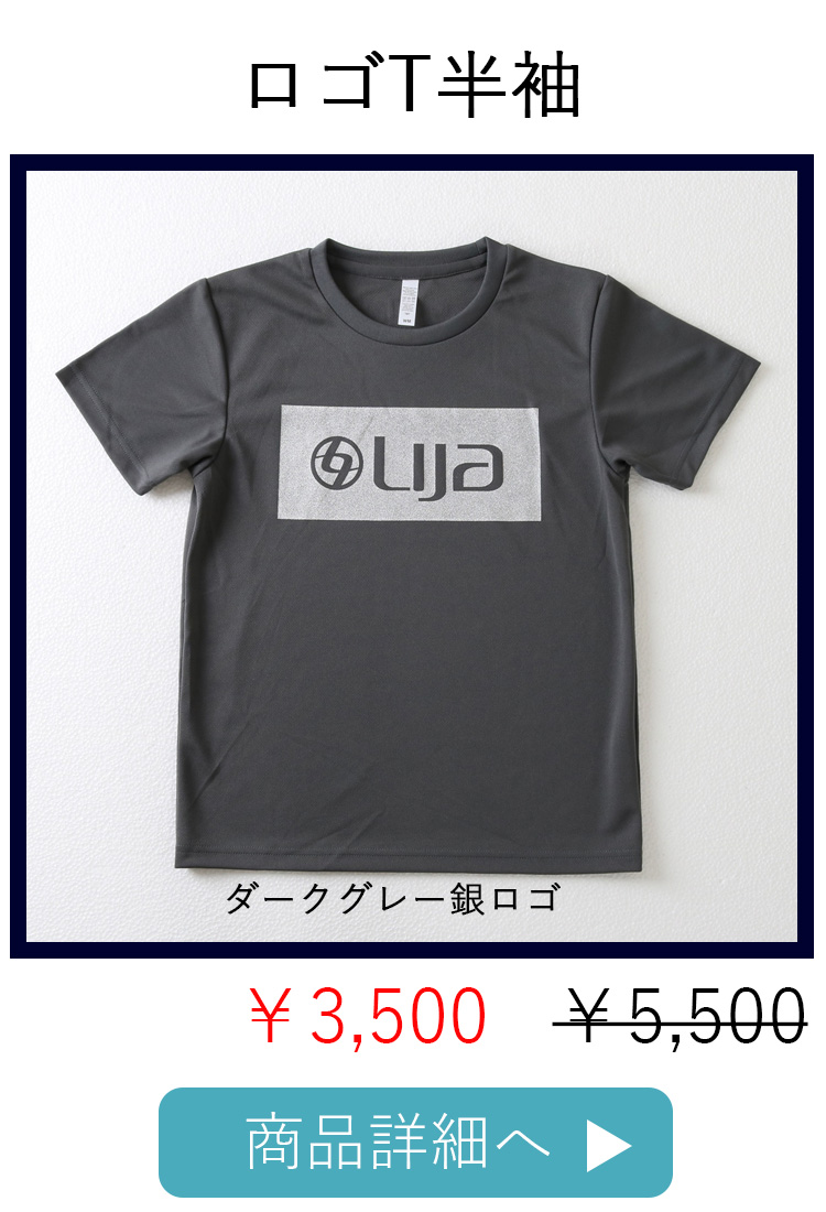 ロゴT半袖ミックスグレー銀ロゴ平置き写真