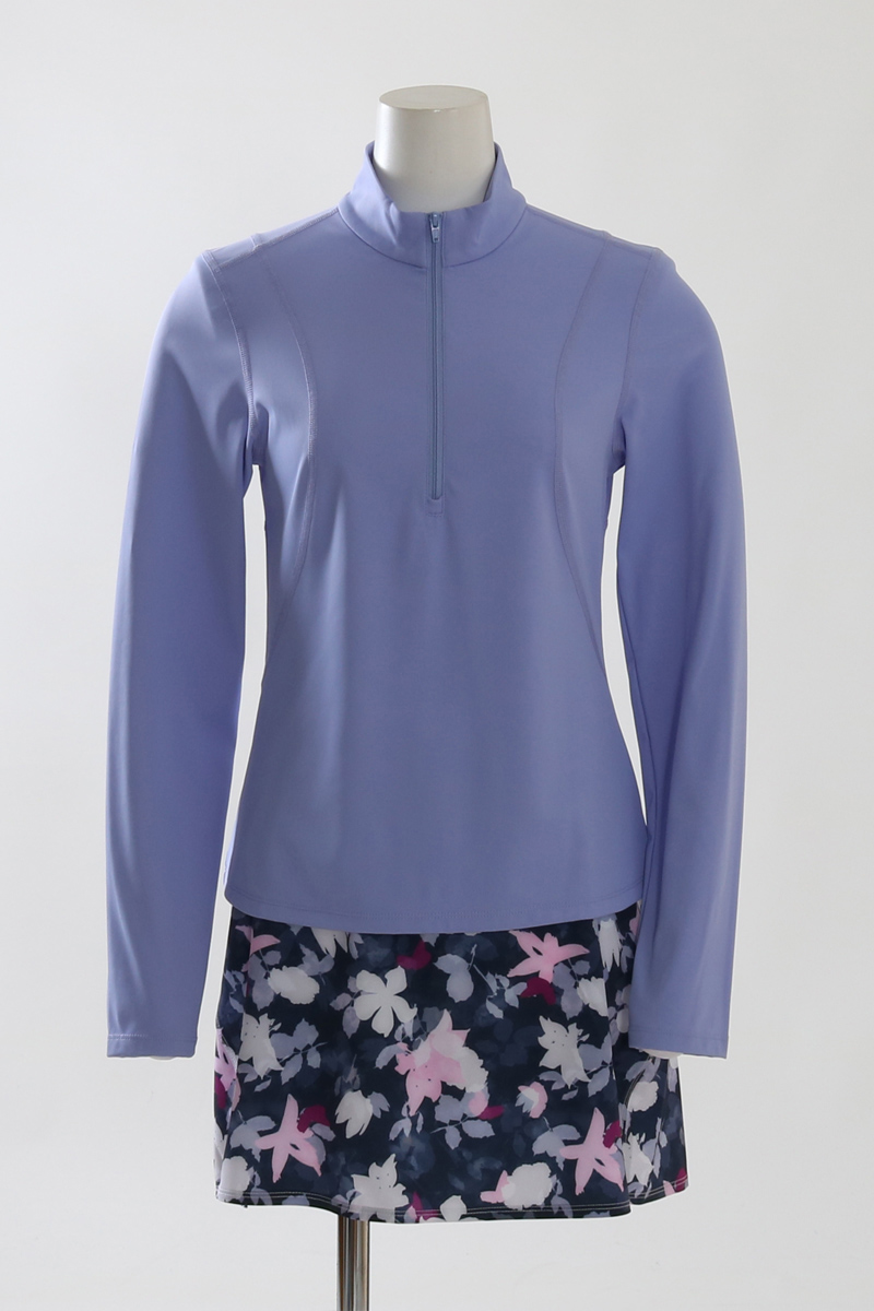 NolanZipMockPeriwinkle トルソーコーディネート写真