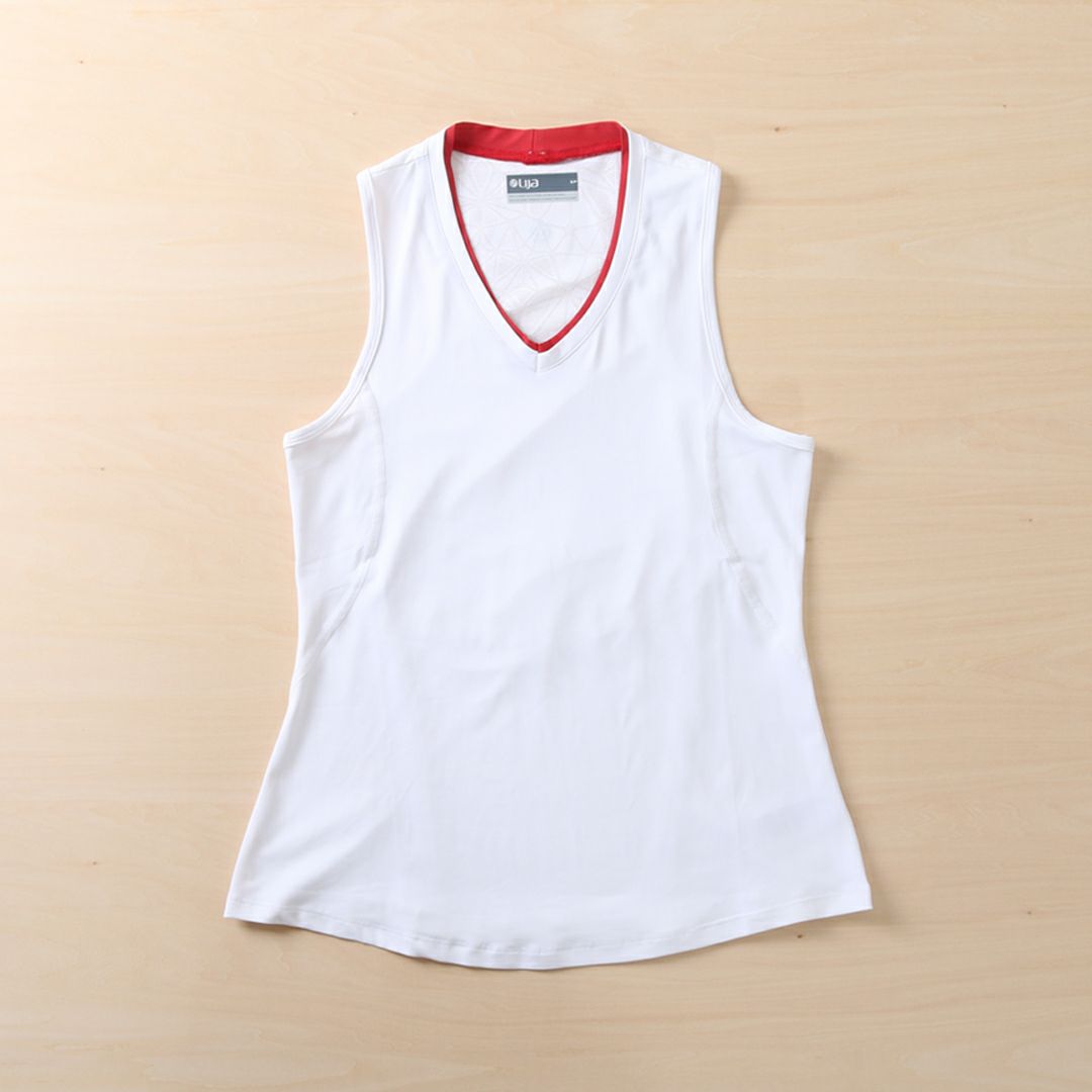 VictoryTankビクトリータンク|テニスウェア|ノースリーブ|White