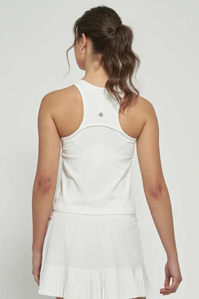 テイル　テニスウェア　白柄タンクトップ　US-Sサイズ　新品 DailyTankデイリータンク|テニスウェア|ノースリーブ|White