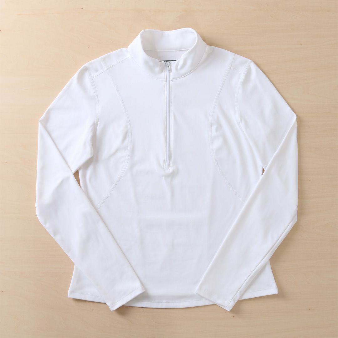 Lija リージャホワイト ハーフジップ 長袖 Tシャツ Nolan Zip Mockノーランジップモック|テニスウェア|長袖|White