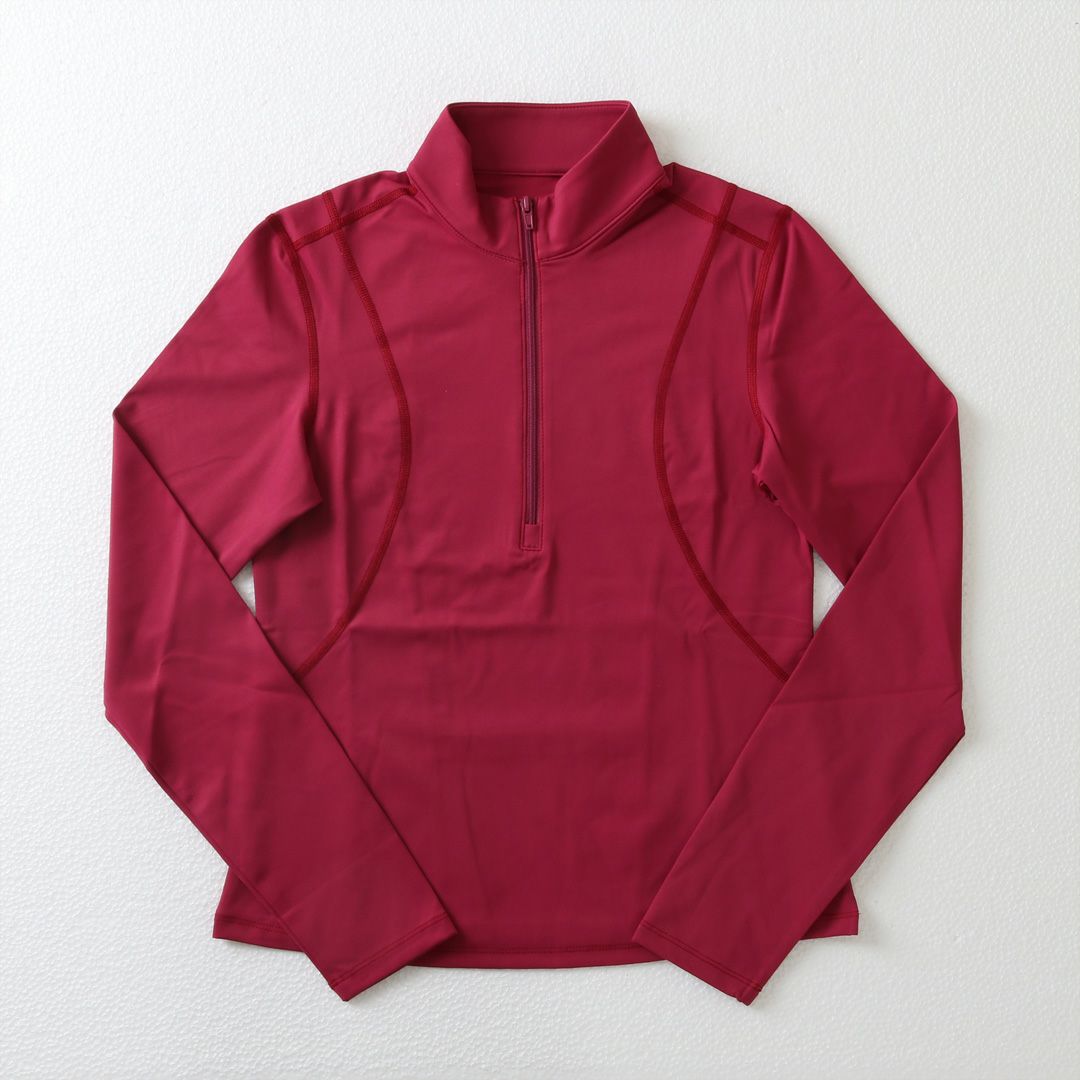 Nolan Zip Mockノーランジップモック|テニスウェア|長袖|Burgundy